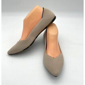 Rothy's Point II Ecru Flats Tortoiseshell Pattern Soles Washable Size 9